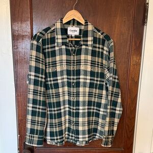 Corridor Glen Falls Waffle Madras LS Shirt - Green, Medium